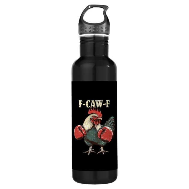 F-Caw-F Chicken Retro Classic Edelstahlflasche (Vorderseite)