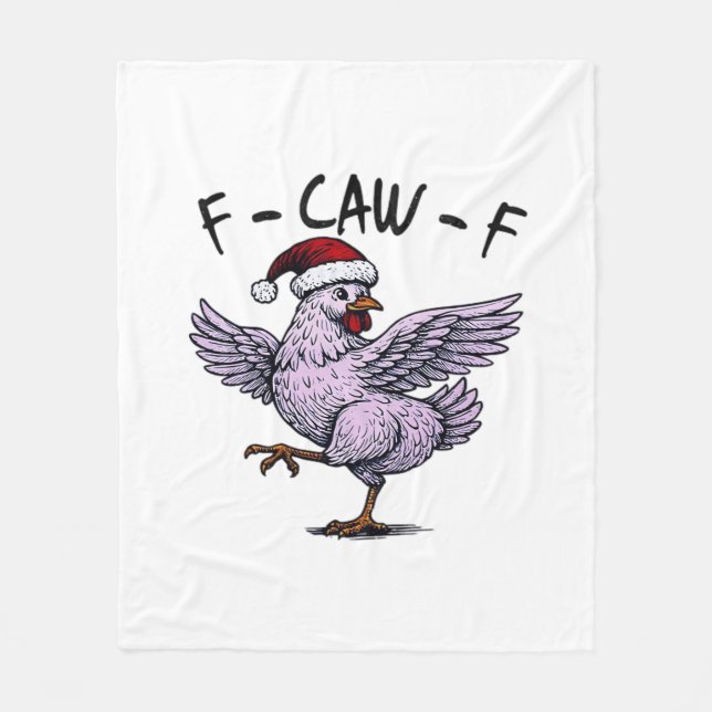 F-Caw-F Chicken Retro Classic Fleecedecke (Vorderseite)
