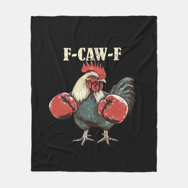 F-Caw-F Chicken Retro Classic Fleecedecke (Vorderseite)