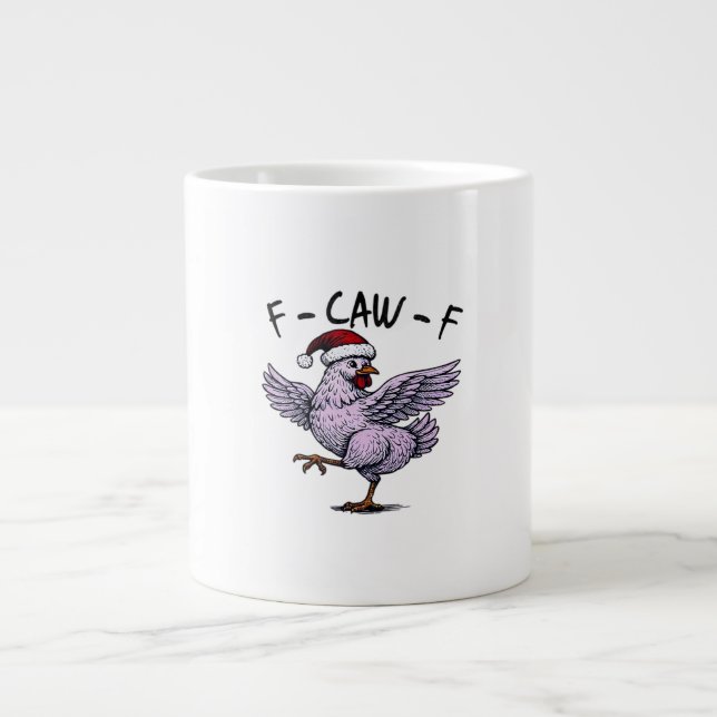 F-Caw-F Chicken Retro Classic Jumbo-Tasse (Vorderseite)