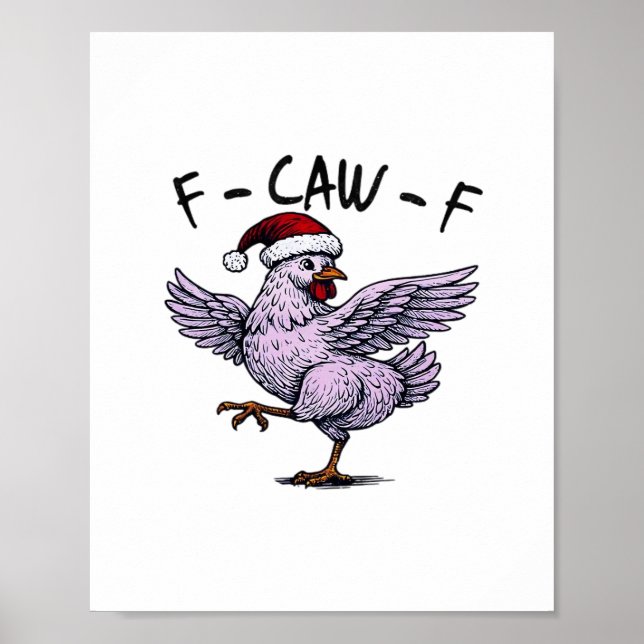 F-Caw-F Chicken Retro Classic Poster (Vorne)