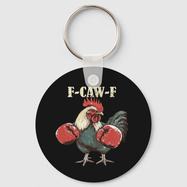 F-Caw-F Chicken Retro Classic Schlüsselanhänger (Vorderseite)