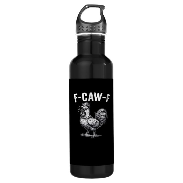 F-Caw-F Chicken Retro Graphic Edelstahlflasche (Vorderseite)