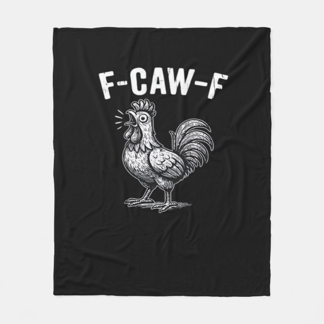 F-Caw-F Chicken Retro Graphic Fleecedecke (Vorderseite)