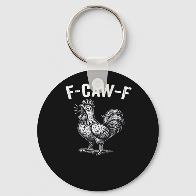 F-Caw-F Chicken Retro Graphic Schlüsselanhänger (Vorderseite)