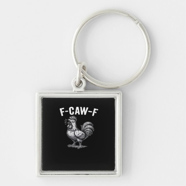 F-Caw-F Chicken Retro Graphic Schlüsselanhänger (Vorne)