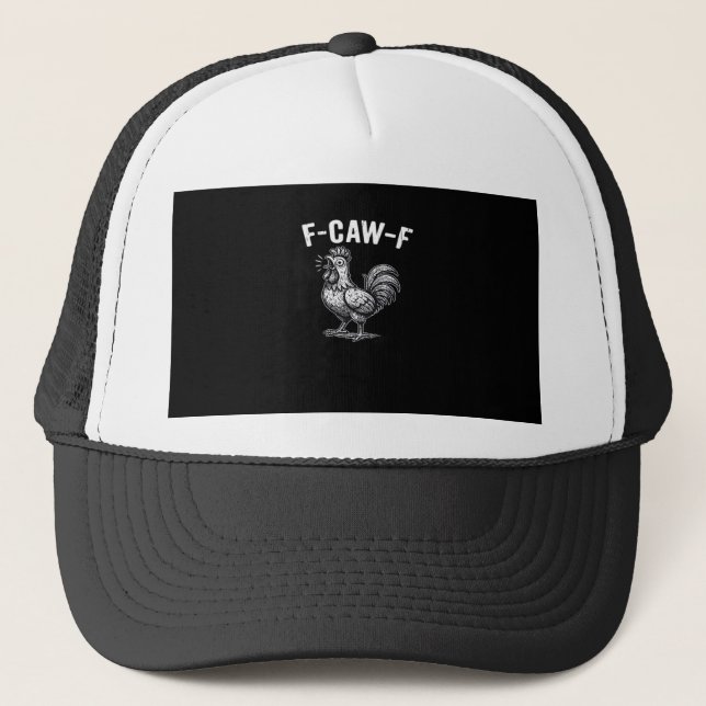F-Caw-F Chicken Retro Graphic Truckerkappe (Vorderseite)