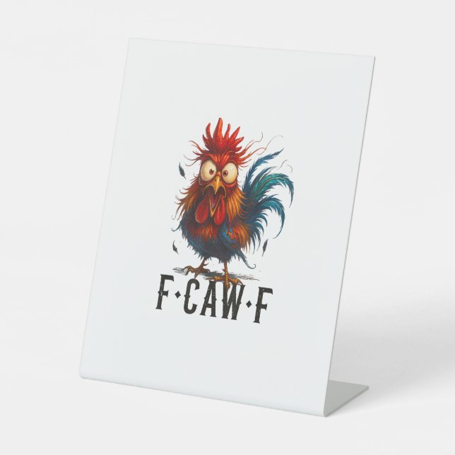 F-Caw-F Chicken Rooster Funny Meme Sockelschild (Vorderseite)