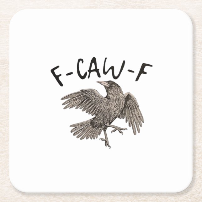 F-Caw-F Classic Aesthetic Casual Rechteckiger Pappuntersetzer (Vorderseite)