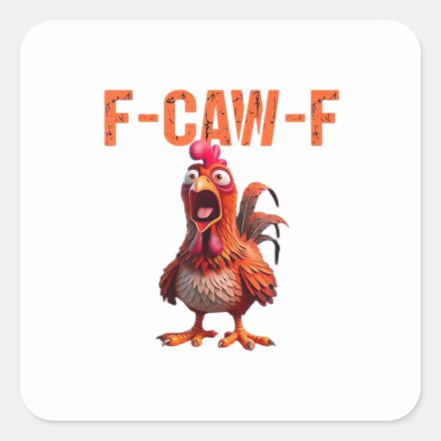 F-Caw-F Classic Basic Design Quadratischer Aufkleber (Vorderseite)