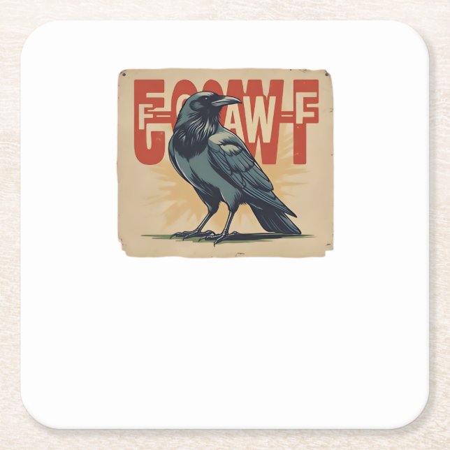 F-Caw-F Classic Classic Unique Rechteckiger Pappuntersetzer (Vorderseite)