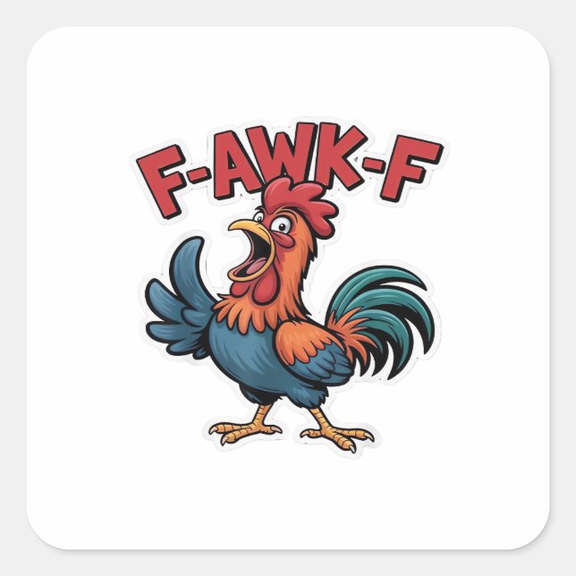 F-Caw-F Classic Cool Unique Quadratischer Aufkleber (Vorderseite)