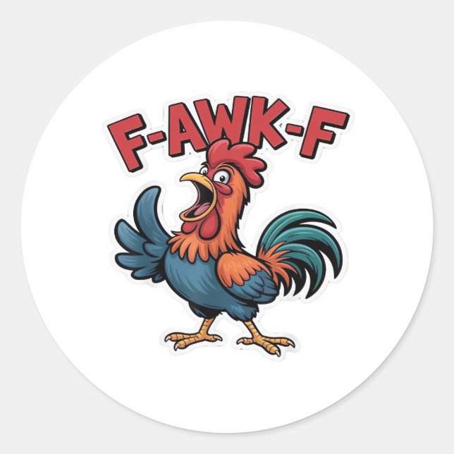 F-Caw-F Classic Cool Unique Runder Aufkleber (Vorderseite)