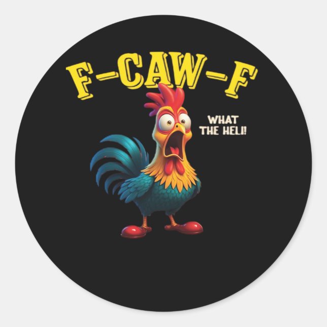 F Caw F Classic Design  Runder Aufkleber (Vorderseite)