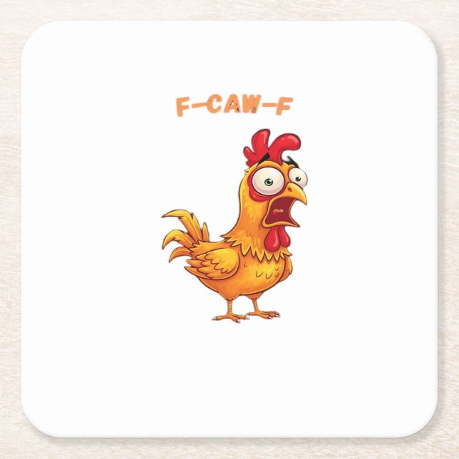 F-Caw-F Classic Funny Quote Rechteckiger Pappuntersetzer (Vorderseite)