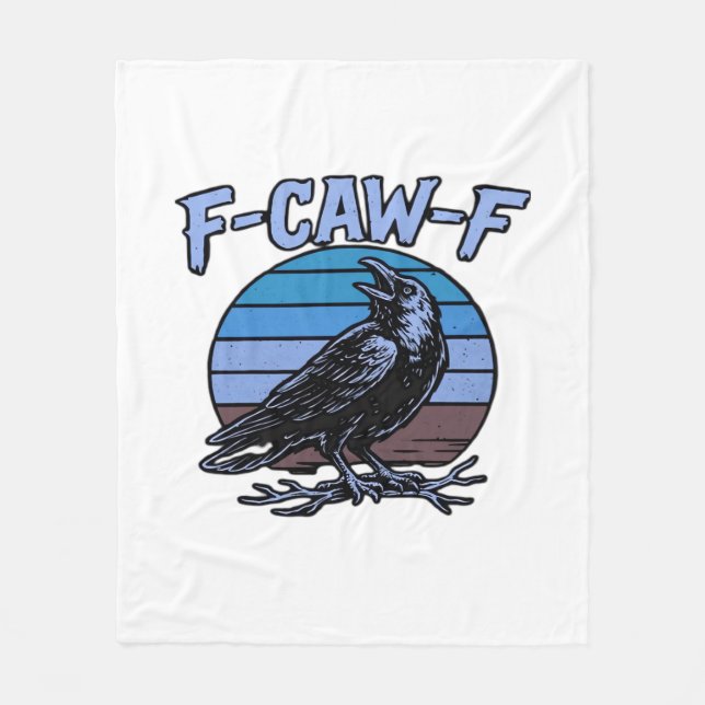 F-Caw-F Classic Funny Retro Fleecedecke (Vorderseite)