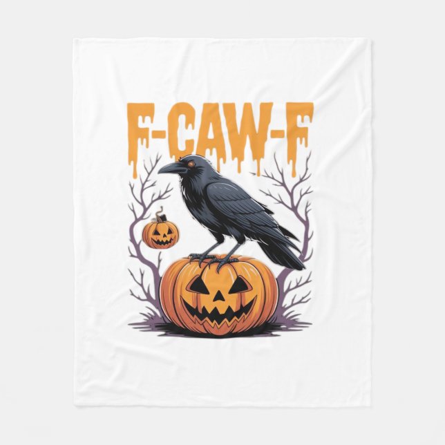 F-Caw-F Classic Halloween Raven Pumpkin Tee - Spoo Fleecedecke (Vorderseite)