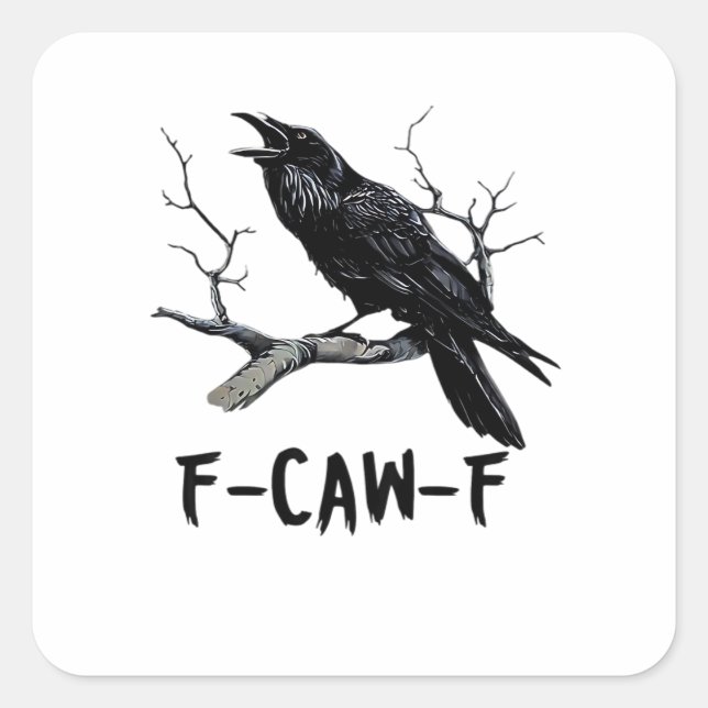 F-Caw-F Classic Minimal Clean Quadratischer Aufkleber (Vorderseite)