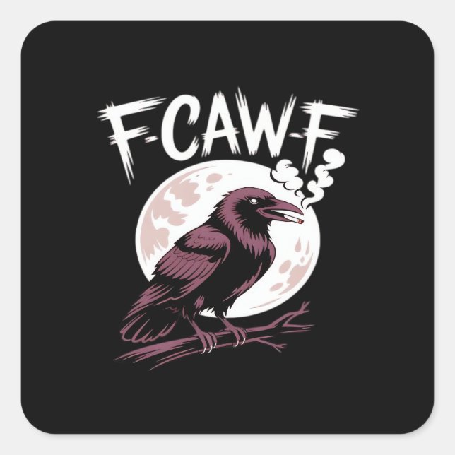F-Caw-F Classic Minimal Clean Quadratischer Aufkleber (Vorderseite)
