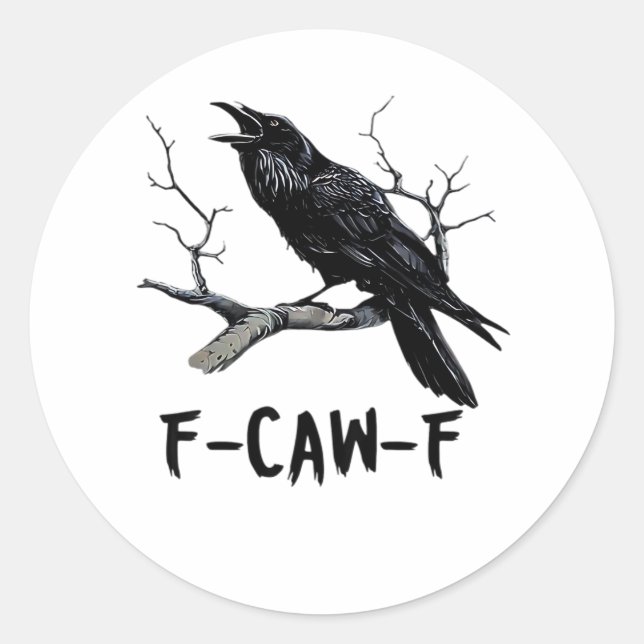 F-Caw-F Classic Minimal Clean Runder Aufkleber (Vorderseite)