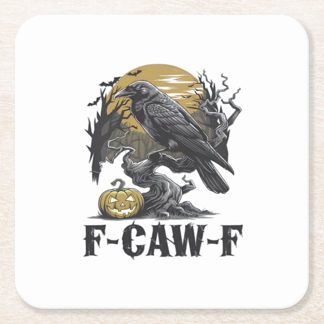 F-Caw-F Classic Minimal Design Rechteckiger Pappuntersetzer (Vorderseite)