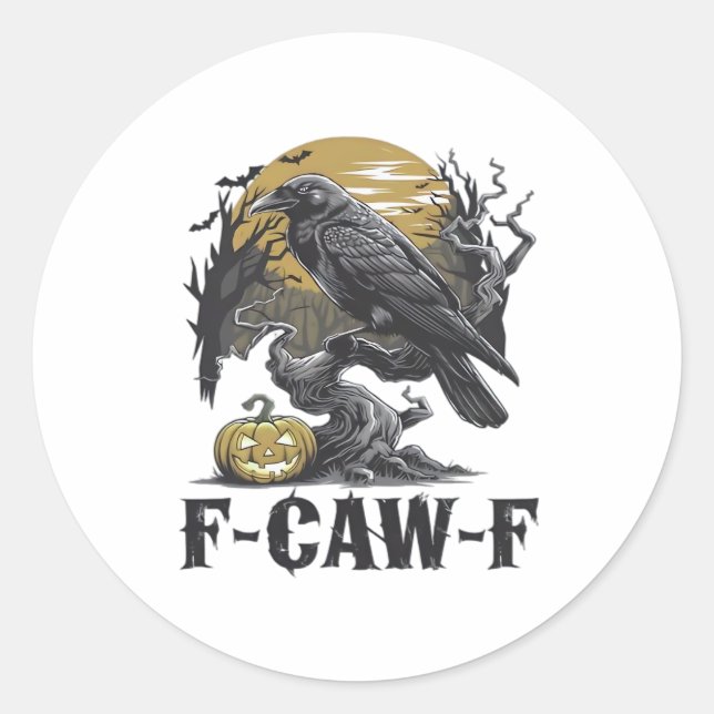 F-Caw-F Classic Minimal Design Runder Aufkleber (Vorderseite)