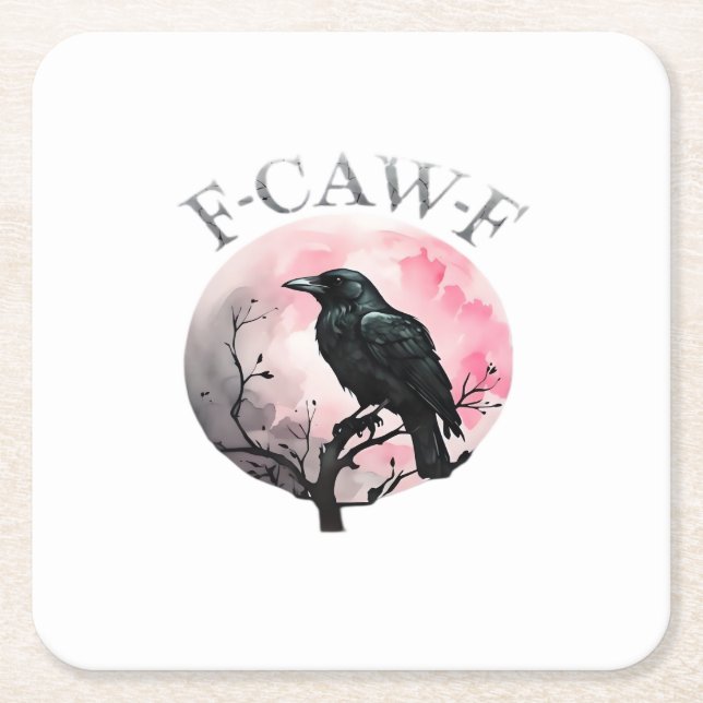 F-Caw-F Classic Retro Cool Rechteckiger Pappuntersetzer (Vorderseite)