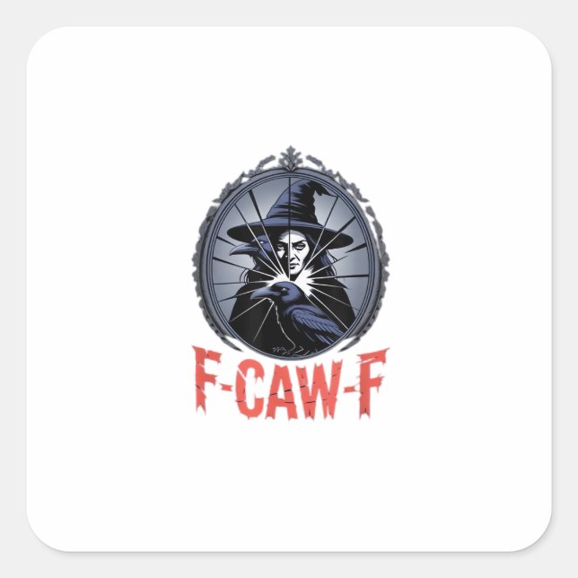 F-Caw-F Classic Retro Graphic Quadratischer Aufkleber (Vorderseite)