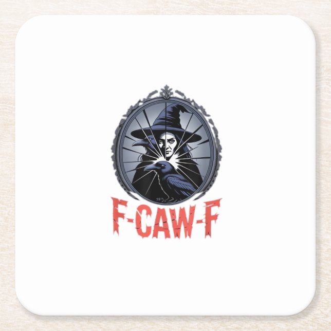 F-Caw-F Classic Retro Graphic Rechteckiger Pappuntersetzer (Vorderseite)