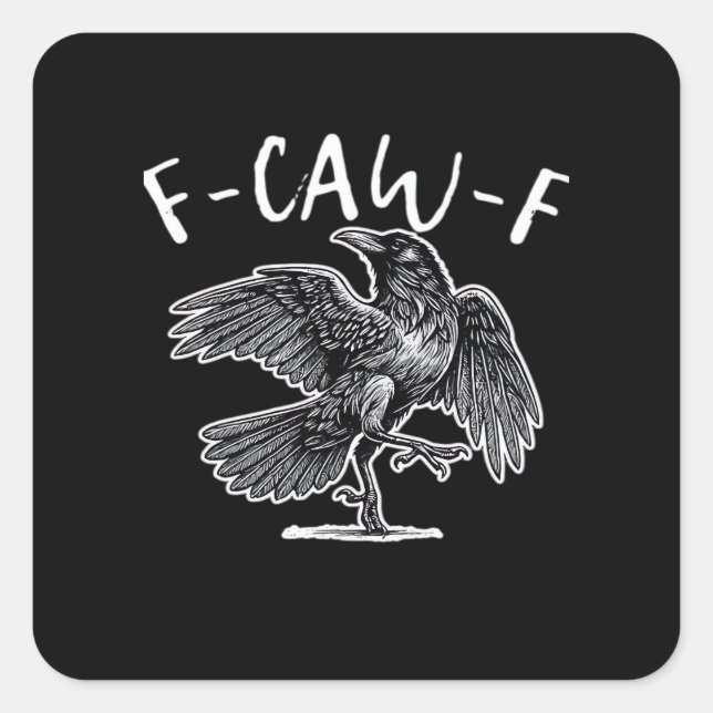 F-Caw-F Classic Retro Quadratischer Aufkleber (Vorderseite)