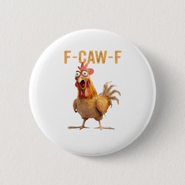 F-Caw-F Classic Retro Style Button (Vorderseite)