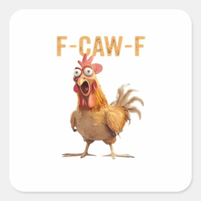 F-Caw-F Classic Retro Style Quadratischer Aufkleber (Vorderseite)