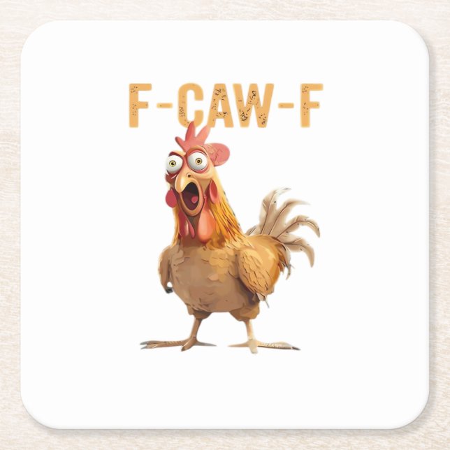 F-Caw-F Classic Retro Style Rechteckiger Pappuntersetzer (Vorderseite)