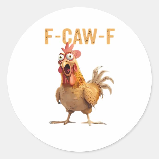 F-Caw-F Classic Retro Style Runder Aufkleber (Vorderseite)