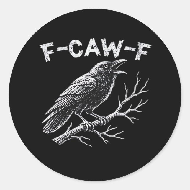 F-Caw-F Classic Retro Style Runder Aufkleber (Vorderseite)