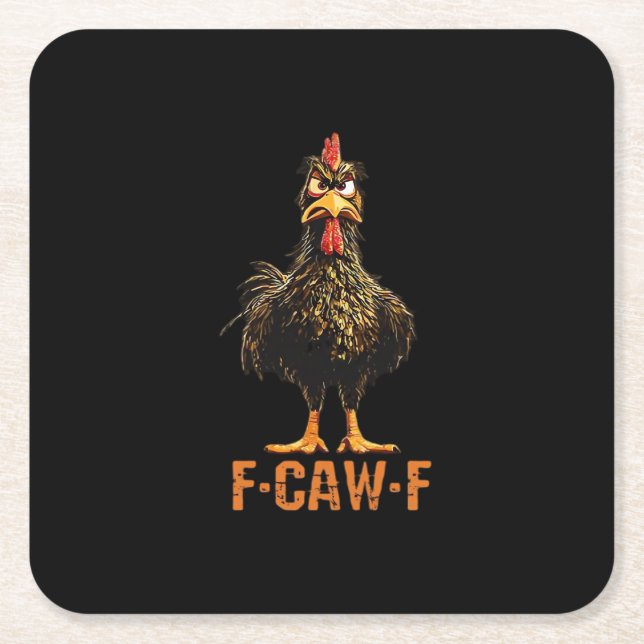 F-Caw-F Creative Casual Rechteckiger Pappuntersetzer (Vorderseite)