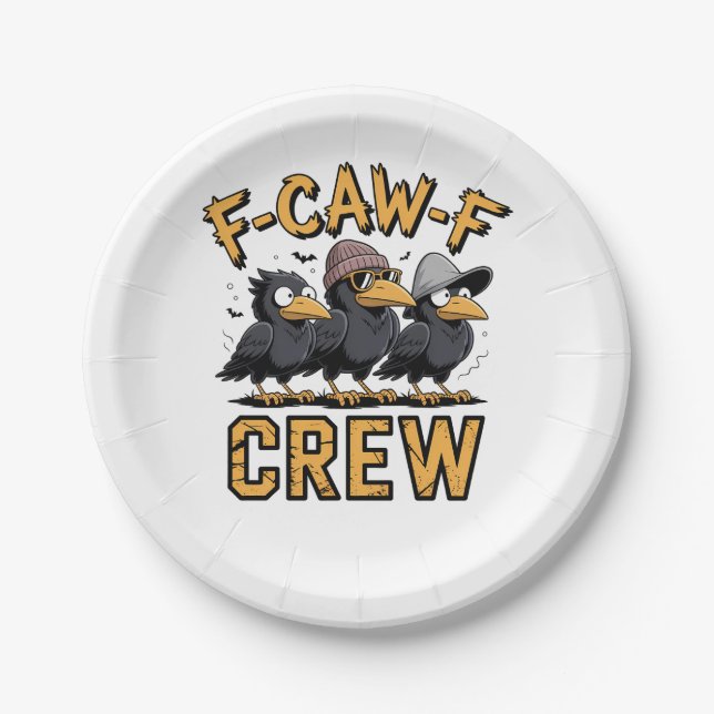 F-Caw-F Crew Funny Matching Cousins Outfit Pappteller (Vorderseite)