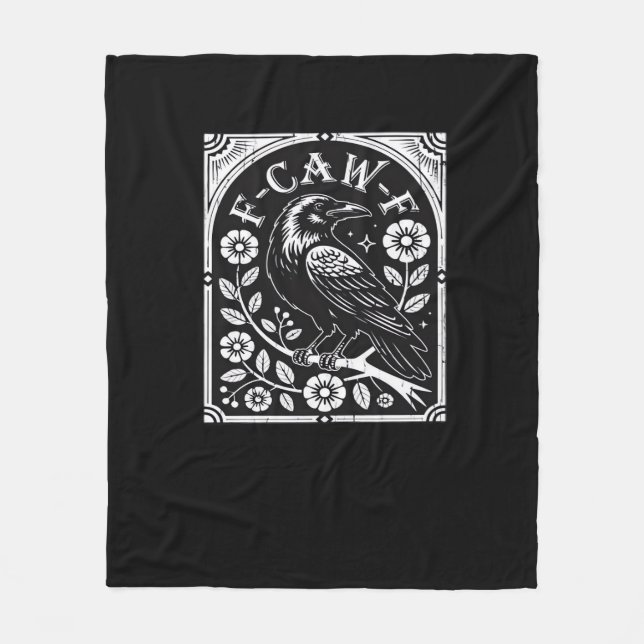 F-Caw-F Crow Aesthetic Casual Fleecedecke (Vorderseite)