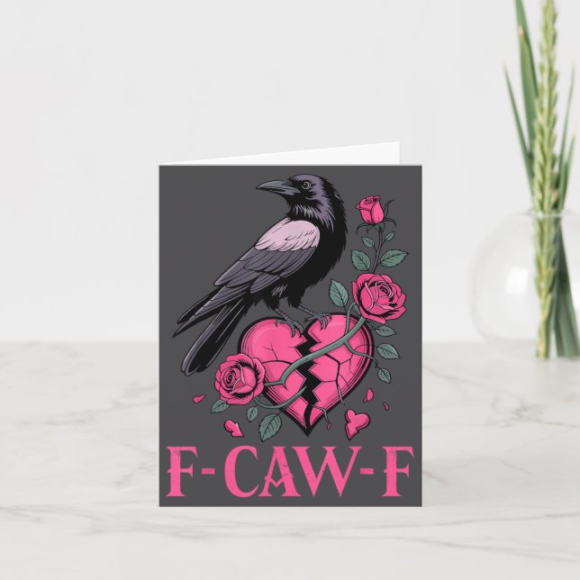 F Caw F Crow Anti Valentine's Day Dark Gothic Brok Karte (Vorderseite)
