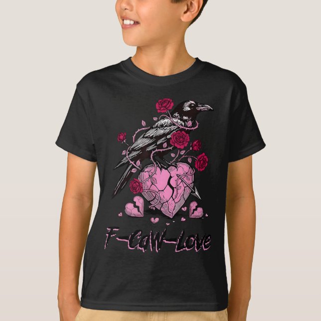 F Caw F Crow Anti Valentine's Day Dark Gothic Brok T-Shirt (Vorderseite)