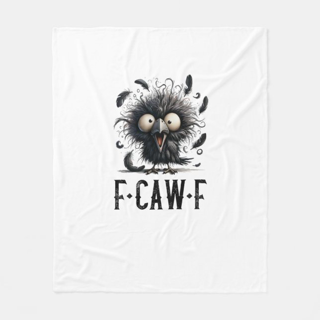 F-Caw-F Crow Bird Funny Crow F-Caw-F Tri-Blend Fleecedecke (Vorderseite)