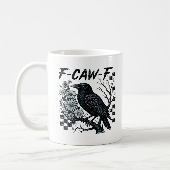 F-Caw-F Crow Bird Retro Classic Kaffeetasse (Links)