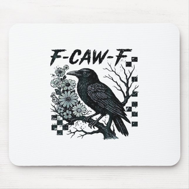 F-Caw-F Crow Bird Retro Classic Mousepad (Vorne)