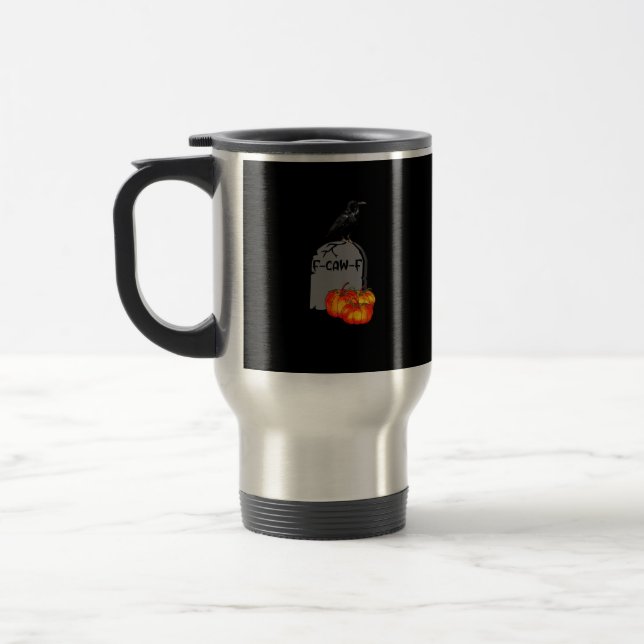 F-Caw-F Crow Classic Retro Cool Reisebecher (Links)