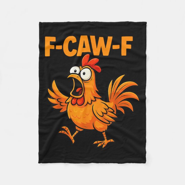 F-caw-f Crow Funny Fcawf Black Bird Chicken Meme G Fleecedecke (Vorderseite)