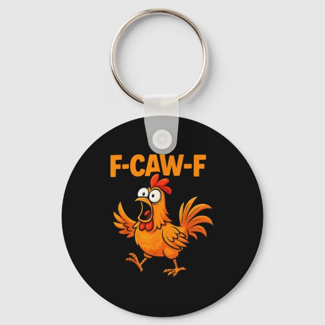 F-caw-f Crow Funny Fcawf Black Bird Chicken Meme G Schlüsselanhänger (Vorderseite)