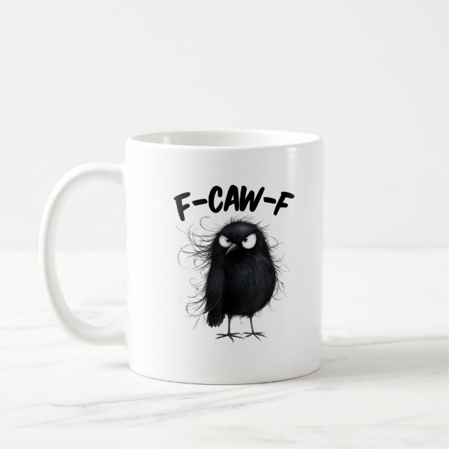 F-Caw-F Crow Funny Raven Bird Lovers Creative Styl Kaffeetasse (Links)
