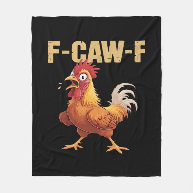 F-Caw-F Crow Gothic Funny Humor Fleecedecke (Vorderseite)