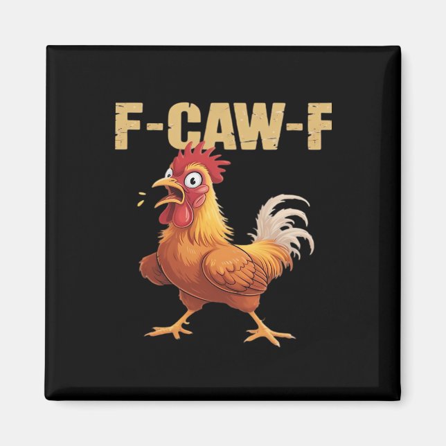 F-Caw-F Crow Gothic Funny Humor Magnet (Vorne)