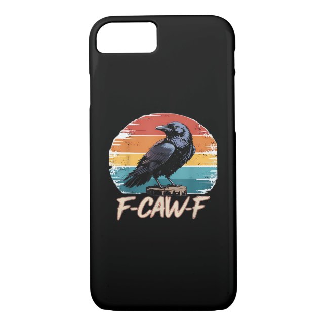F-Caw-F Crow Humor Funny Gothic Retro Classic Case-Mate iPhone Hülle (Rückseite)